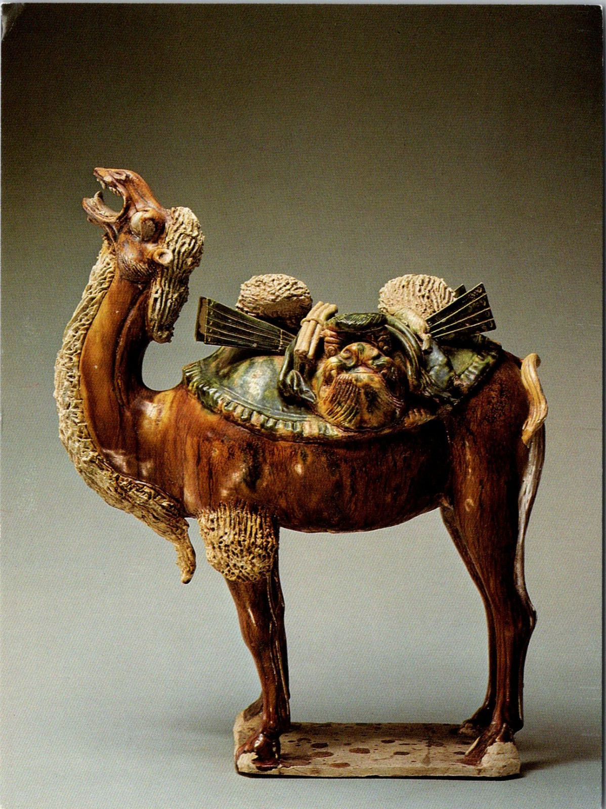Tricolour-Glazed Pottery Camel Tang Dynasty Vintage Postcard TP14-12