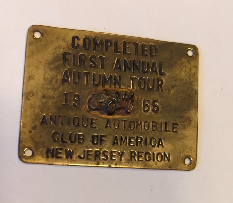 Vintage First Autumn Tour 1955 Plaque Automobile Club Of America NJ Region