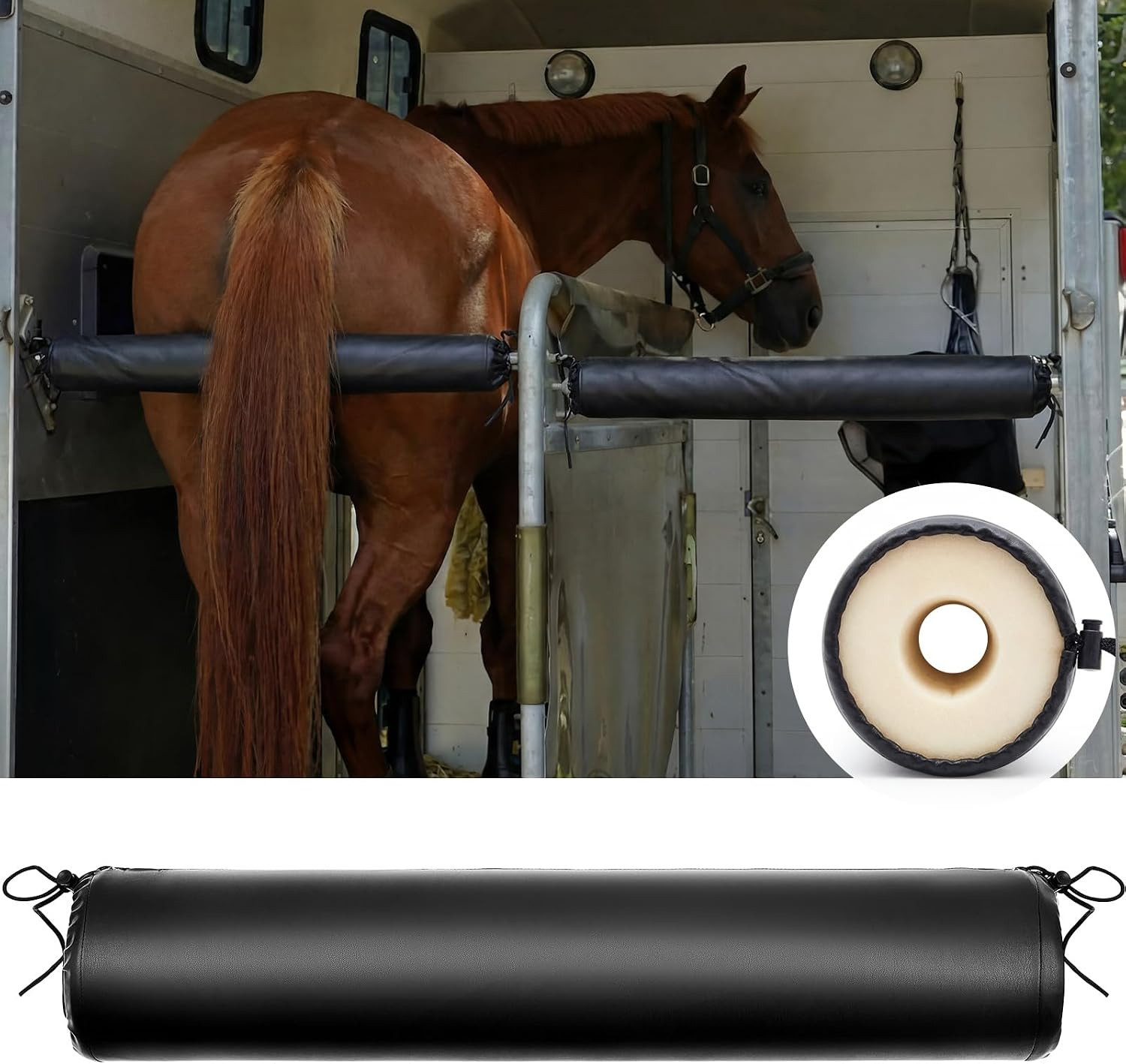 2 Pcs Horse Trailer Chest/Butt Bar Cover,5.25 X 30 Inches