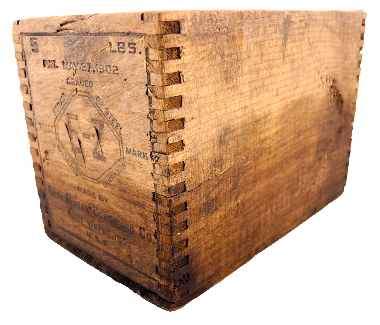 1902 Antique Wood Box E-Z Welding Compound Anti Borax Compound Fort Wayne IN