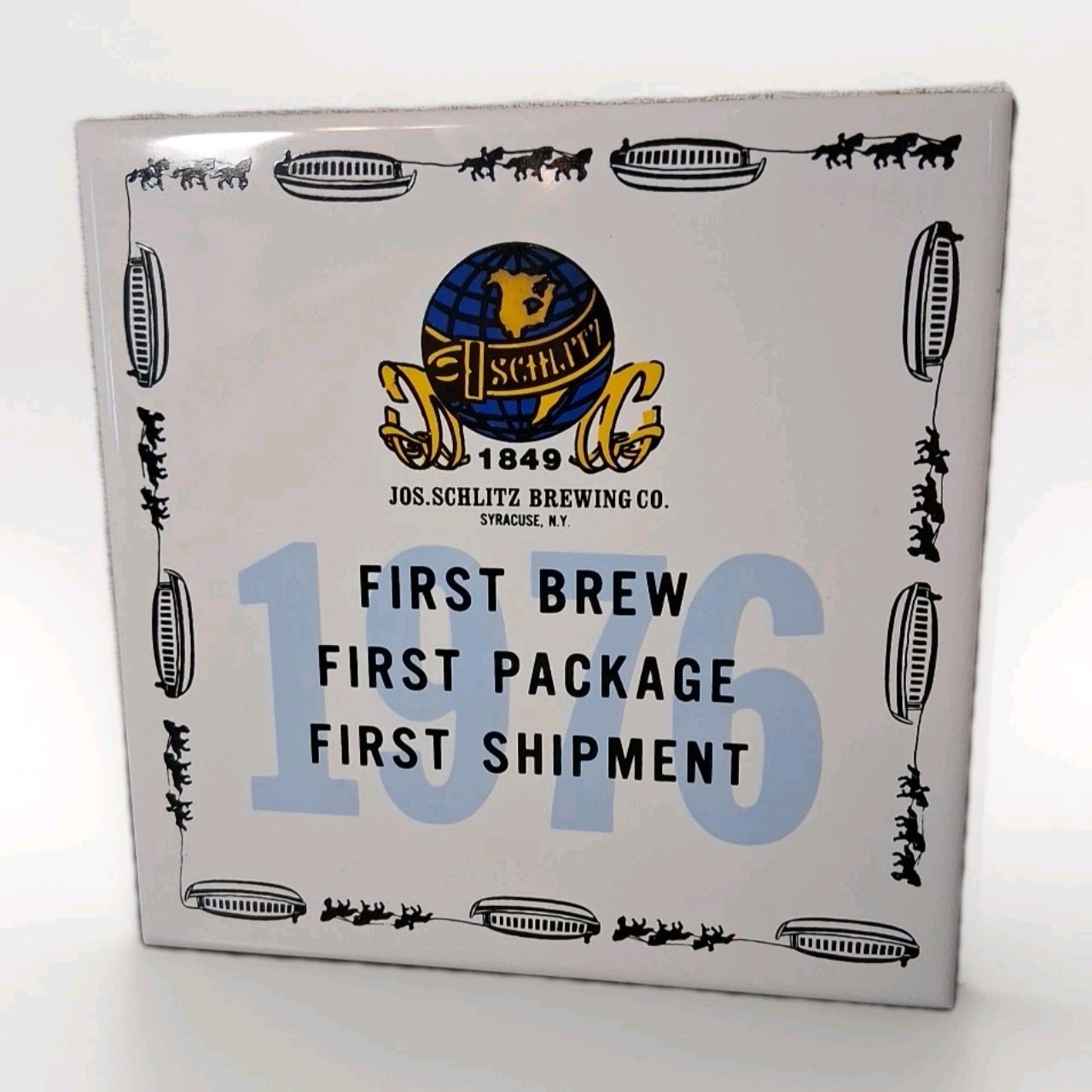 Jos. Schlitz Brewing  Co. 1849 Collectors Ceramic Tile 6x6 Employee Incentive 