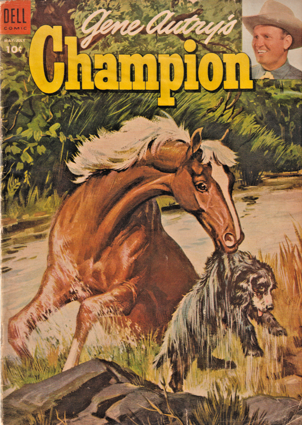GENE AUTRY\'S CHAMPION #14  PAINTED COVER  DELL  GOLDEN-AGE  1954