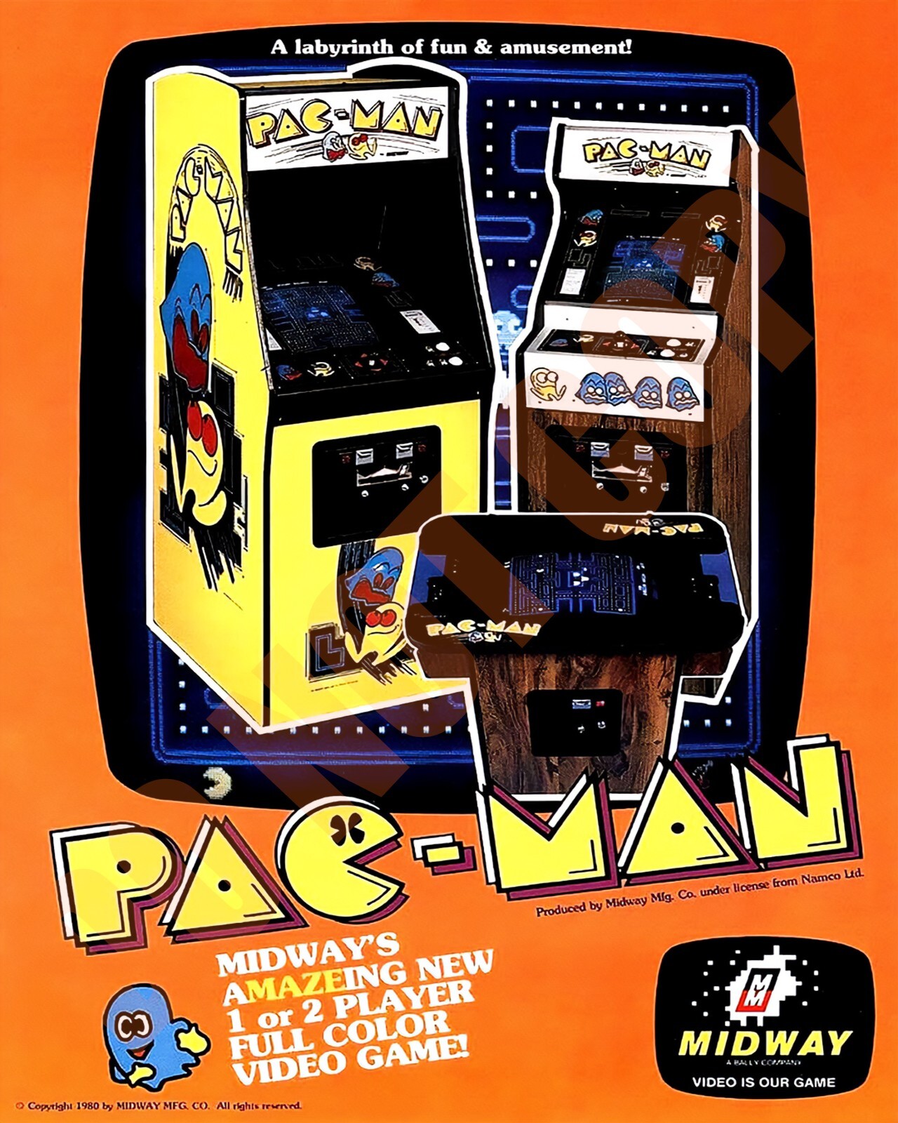 1980 Pac-Man Arcade Video Game Promo Flyer Repro 8x10 Photo