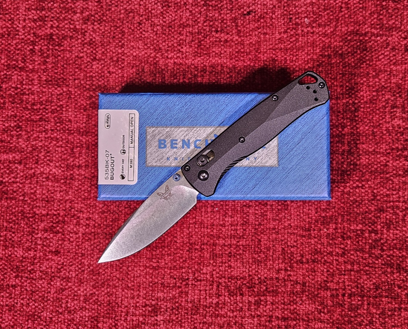 Benchmade 535 BK-07 Bugout M390 Steel Pocket Knife Black Aluminum Handle EDC New