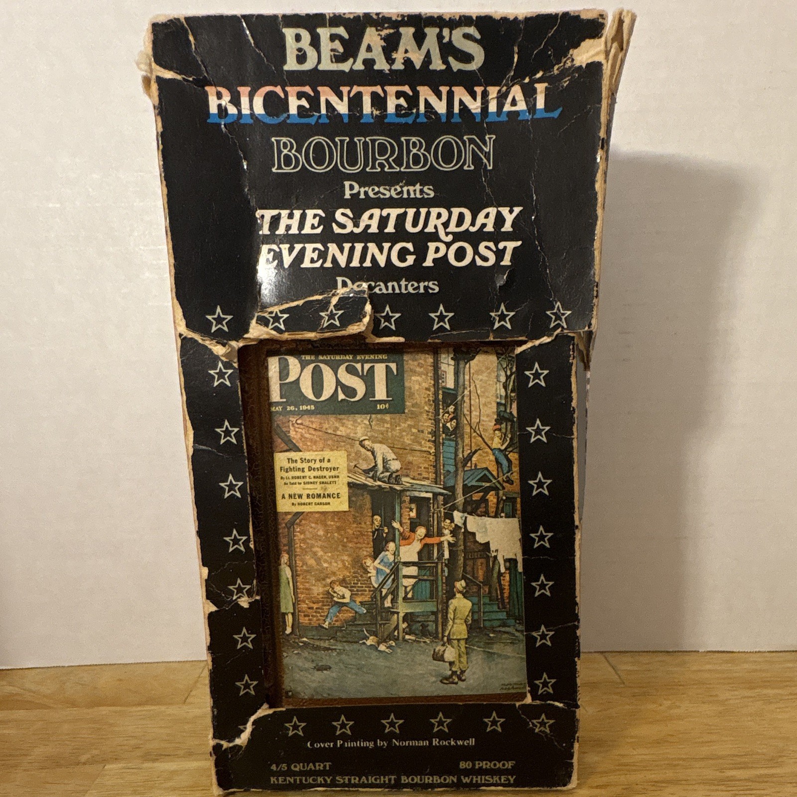 Beam’s Bicentennial Bourbon Saturday Evening Post Decanter 1976 Original
