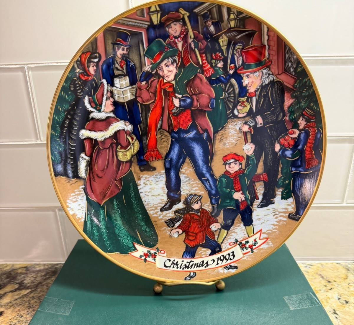 1993 Fitz & Floyd Dickens Christmas Plate \