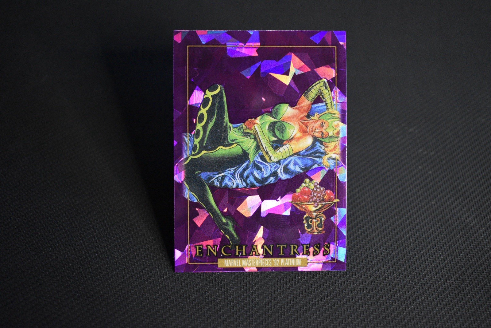 2024 Marvel Masterpieces \'92 Platinum Enchantress Purple Crystals