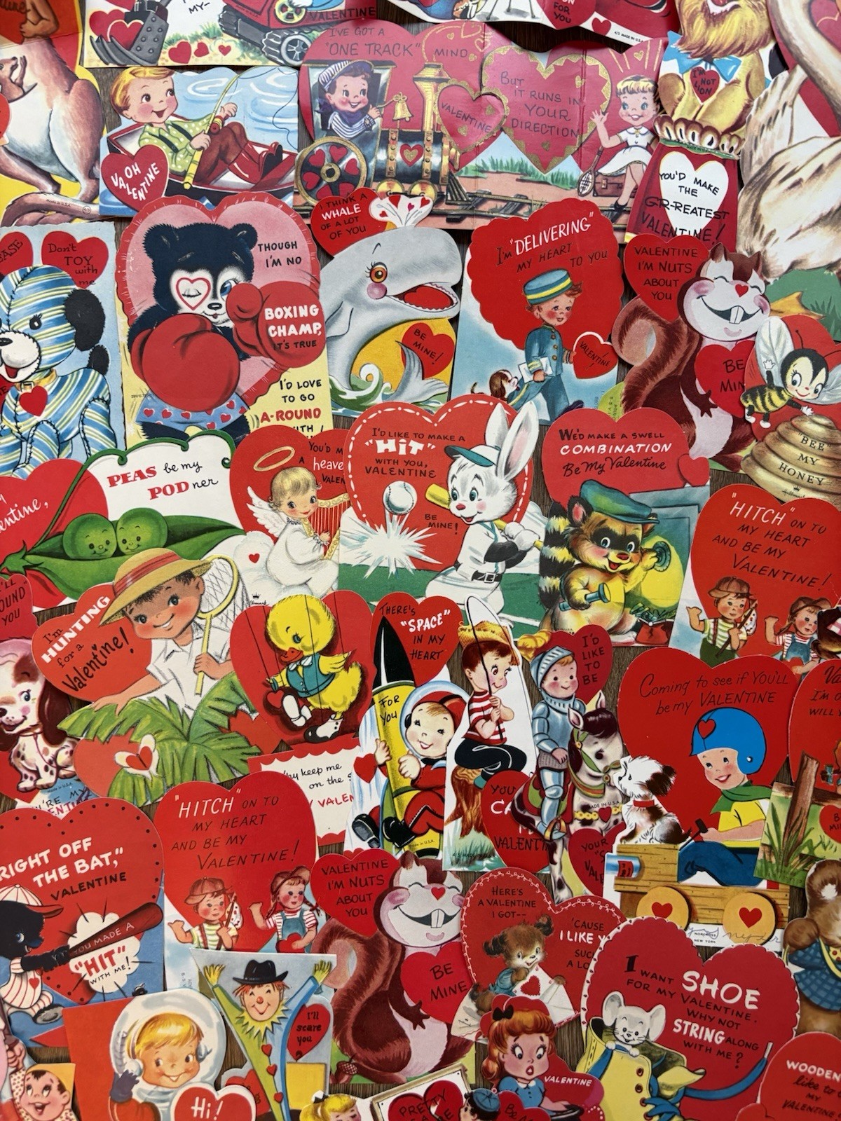Vintage 50s 60s Die Cut Holiday Valentines Day Cards Hallmark LOT OF 50