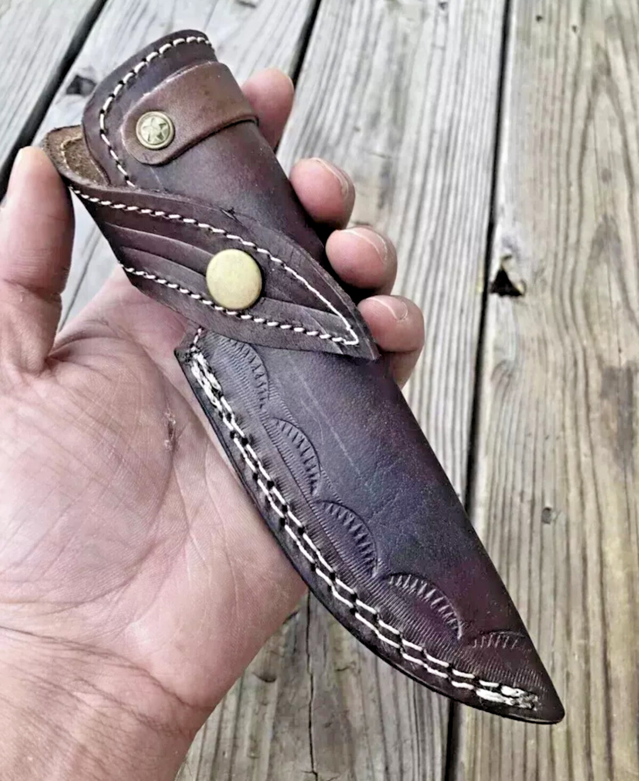Handmade Fix Blade Knife Leather Sheath Holster Knives Case Vertical Belt Carry