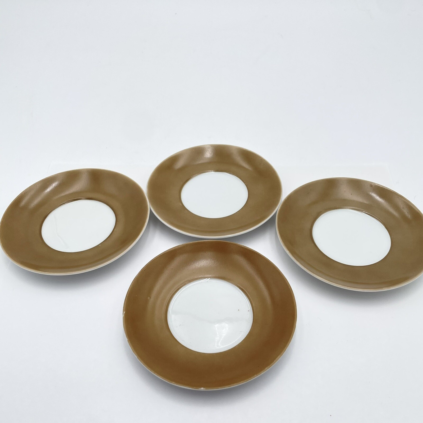 Vintage Kenji Fujita Beige Saucers for Espresso Cups (4 Saucers) SAUCERS ONLY