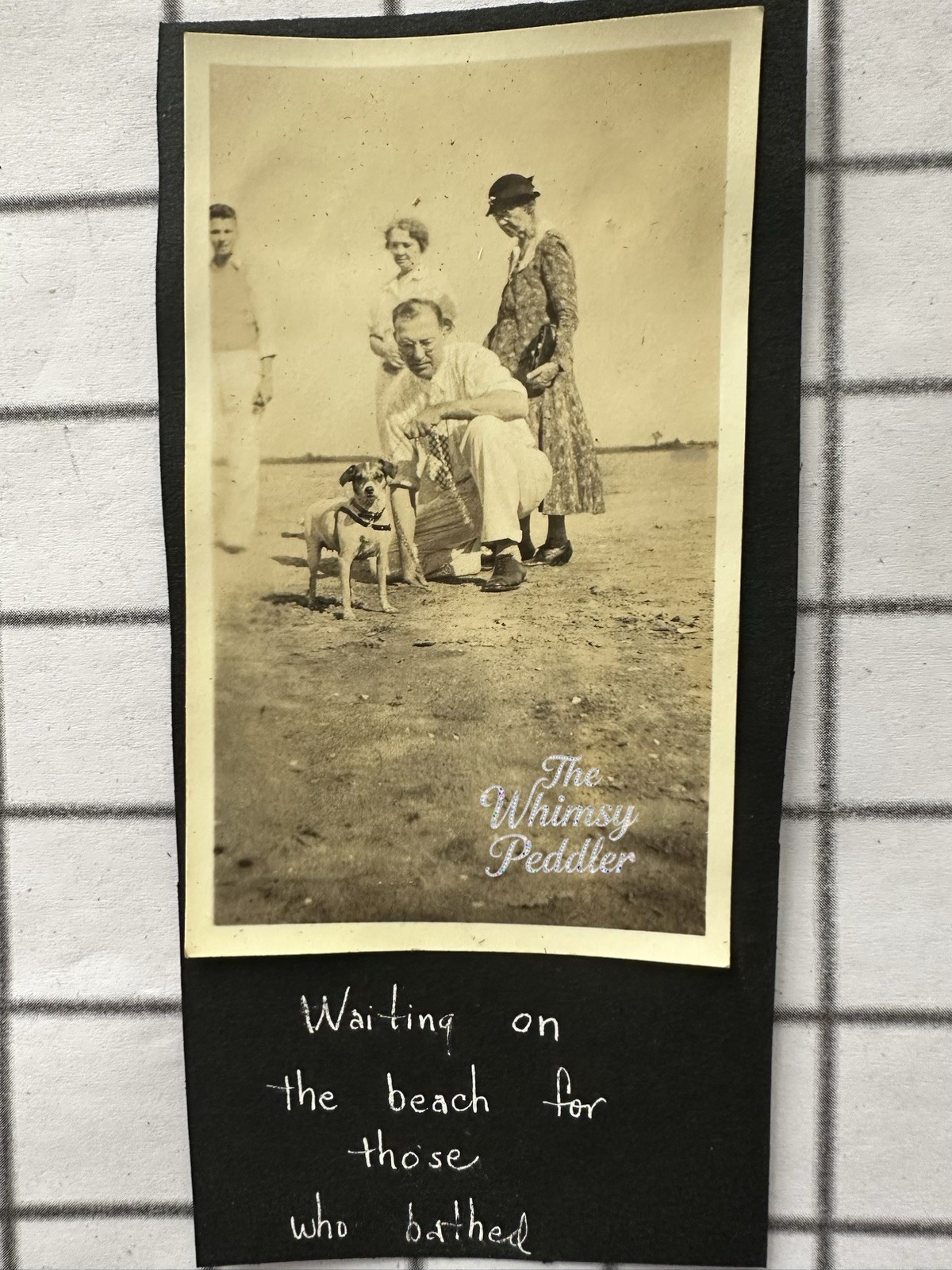 Vintage 1935 Selby Beach Maryland Man With Terrier Dog Snapshot Photo Vintage 1935 Selby Beach Maryland Man With Terrier Dog Snapshot Photo
