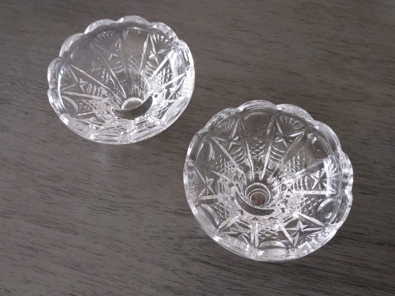 Lead Crystal Clear Candle Holders (Set Of 2) Made In Germany 24% Lead Crystal