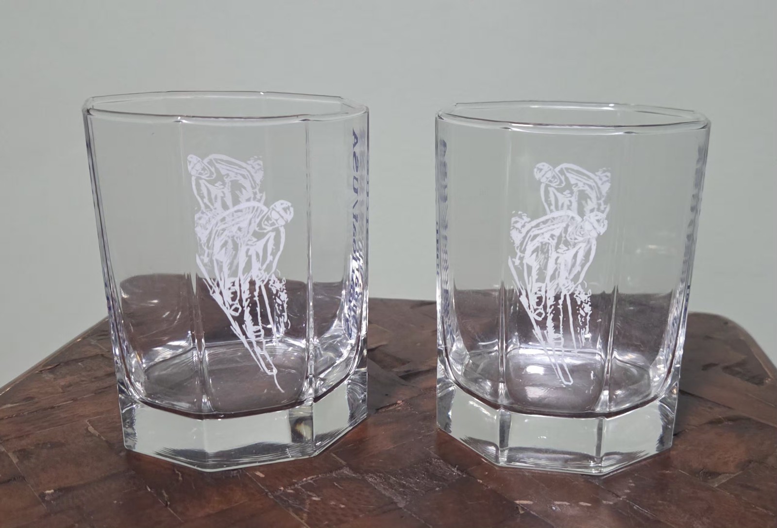 2 Sugarloaf Old Fashioned Whiskey Glasses Skiing 
