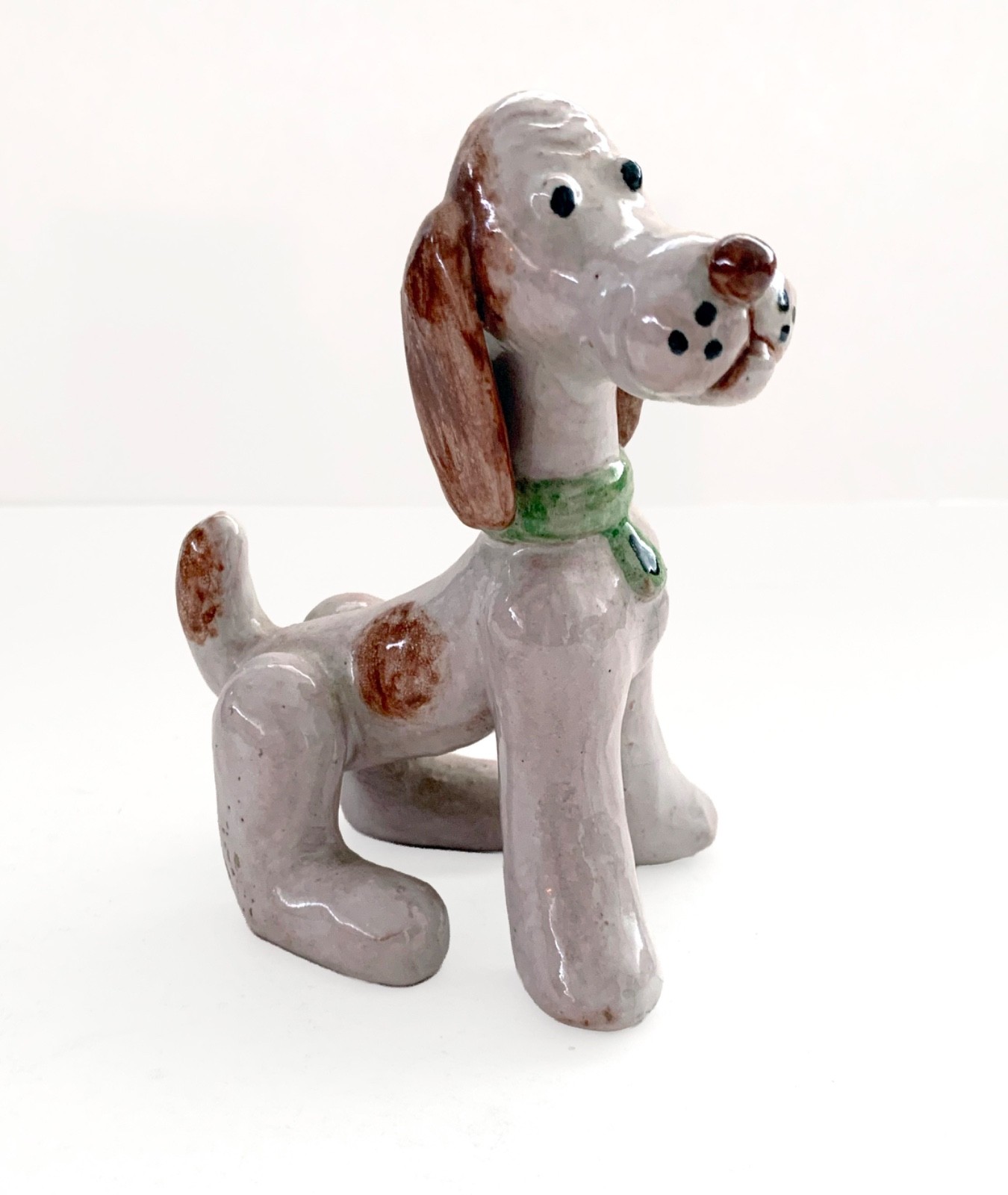 ∞ Vintage MARGIT IZSÉPY Ceramic DOG SCULPTURE Budapest Hungary Art Deco 1940s ∞