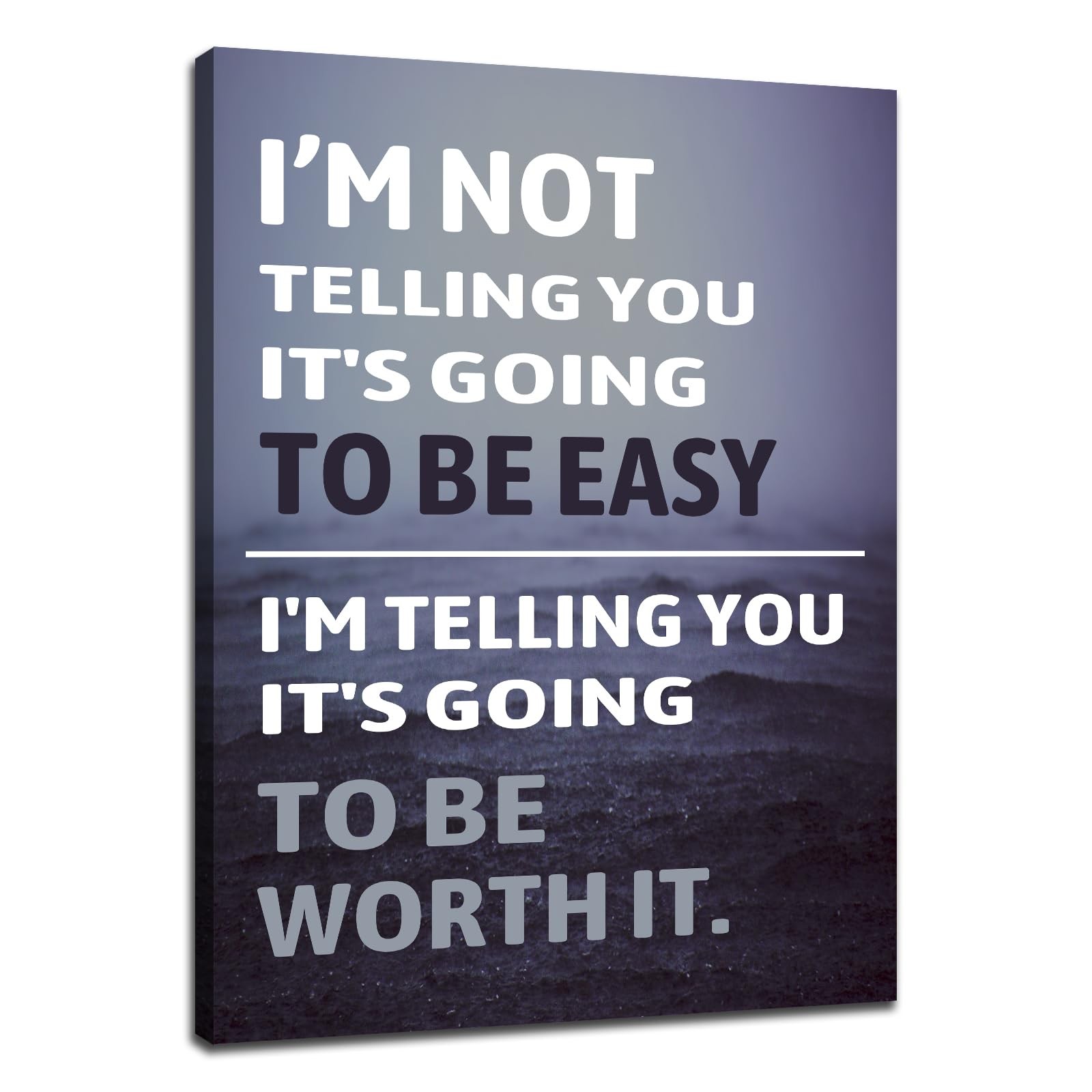 PSYYSP Motivational Worth It Wall Art, Landscape Typography Canvas Art PSYYSP Motivational Worth It Wall Art, Landscape Typography Canvas Art