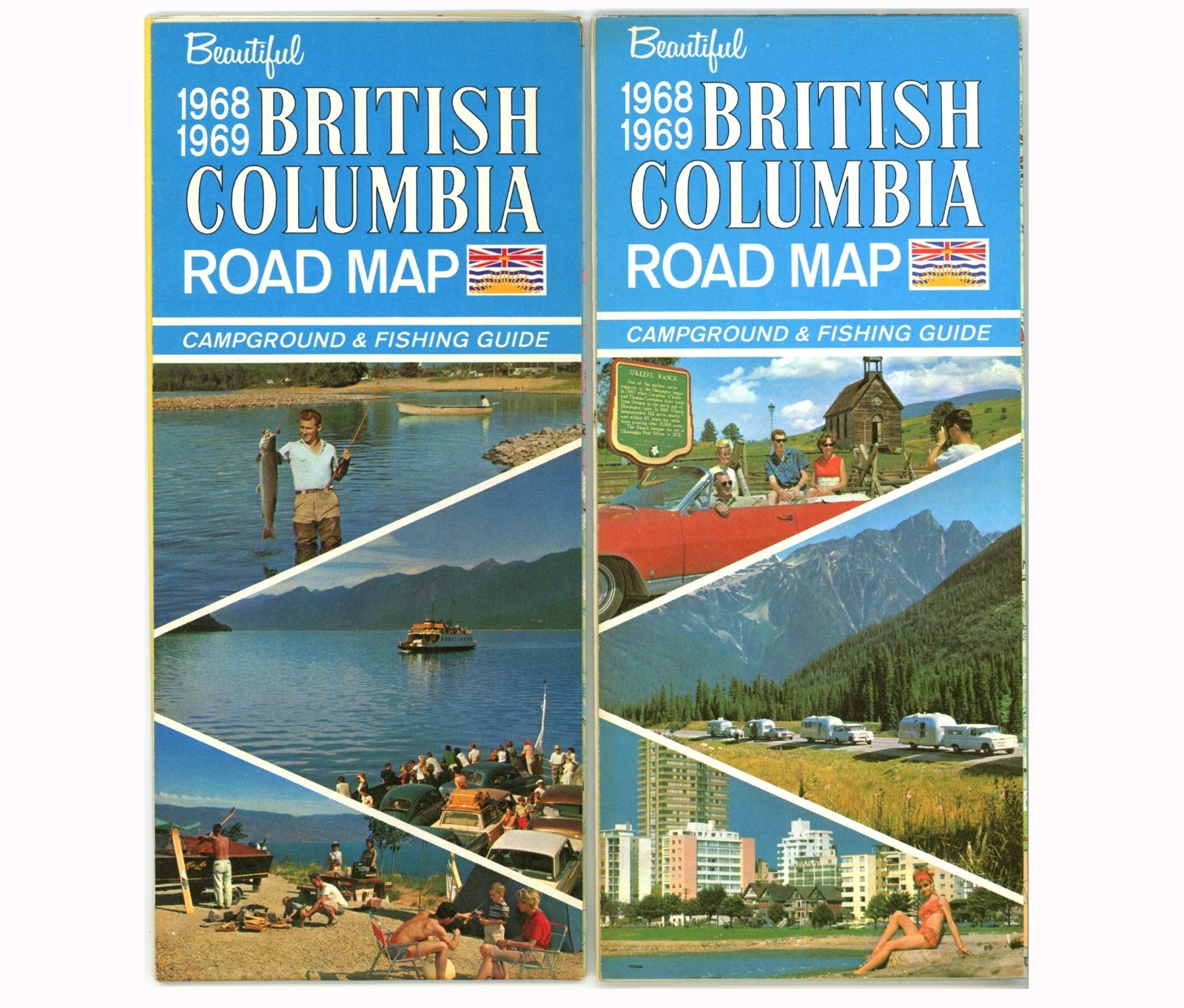 Vintage 1968-9 British Columbia Canada Official Road Map