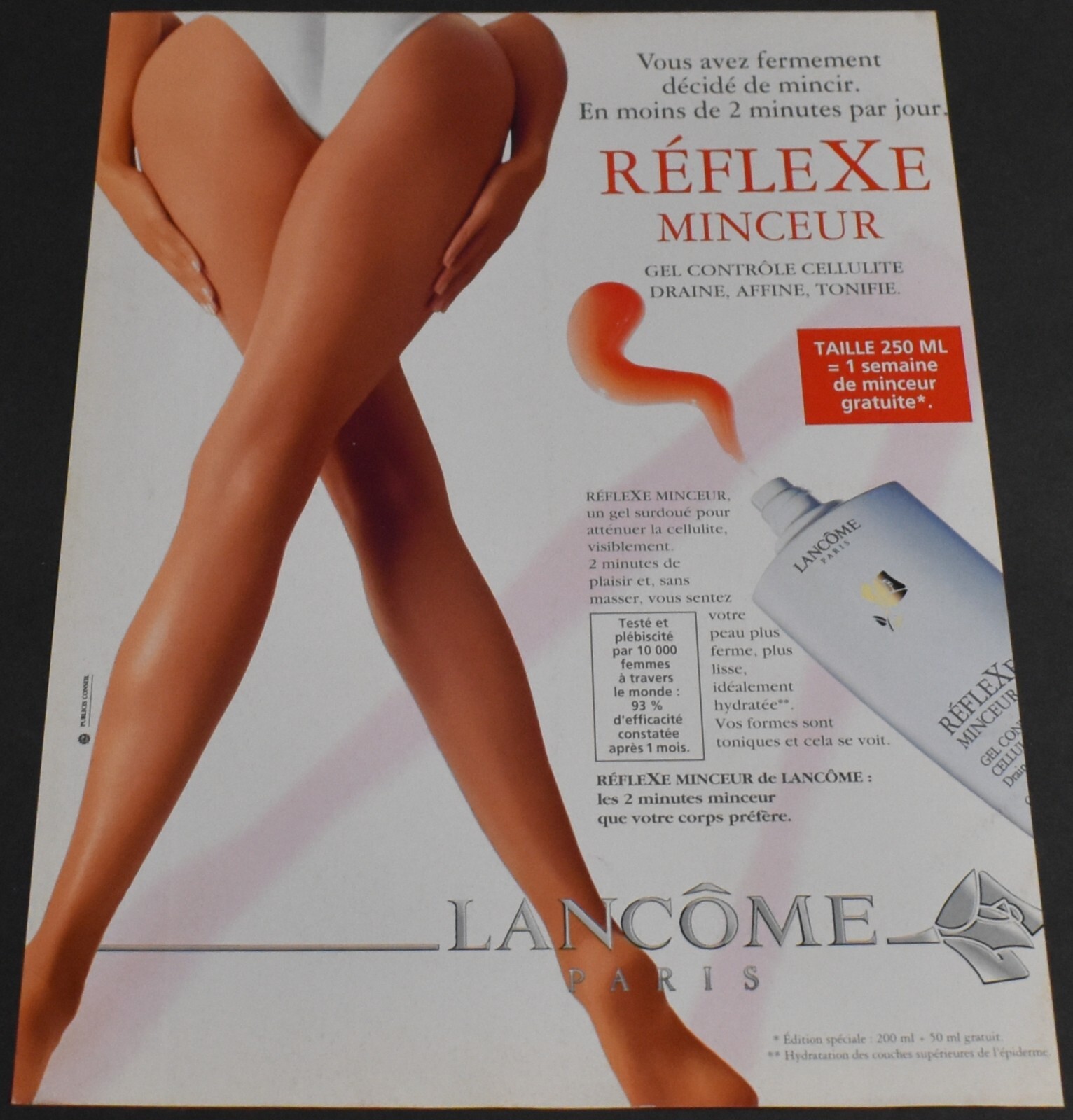 1996 Print Ad Sexy Lancome Paris Long Legs Feminine Beauty Smooth Skin Body Art