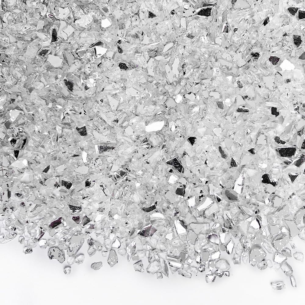 1.3 LB Crushed Glass Broken Mirror Glass Pieces Crush Stones for DIY Crafts |
