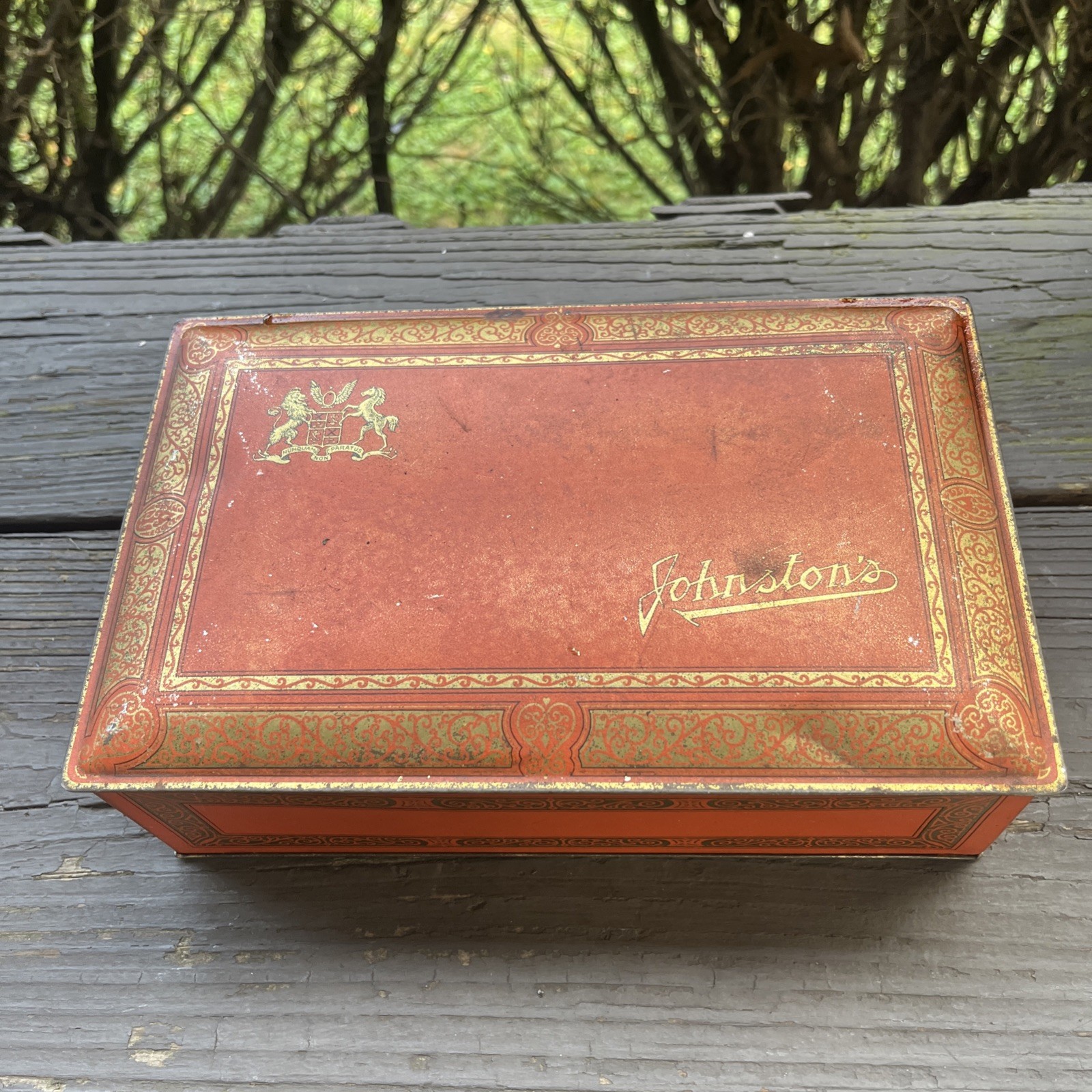 Antique 1920s Johnston's Chocolates Candy Tin Box
