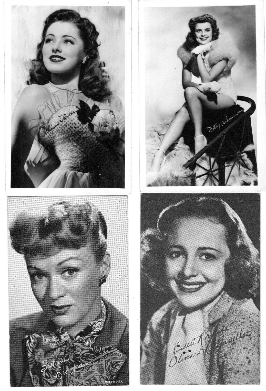 Vintage Hollywood Actress Studio Postcards - Lot of 4 Vintage Hollywood Actress Studio Postcards - Lot of 4