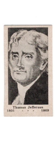 RARE Thomas Jefferson, ca. 1930 (W589) President and Wives Strip Card, Nice Card