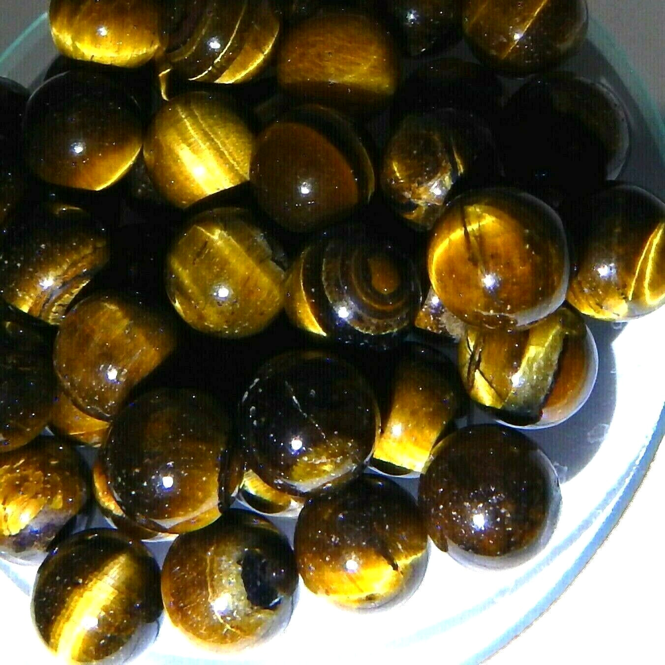 BEST 200ct Lot of 17 Tigers Eye 10mm Round Spheres Balls Marbles Natural Mined