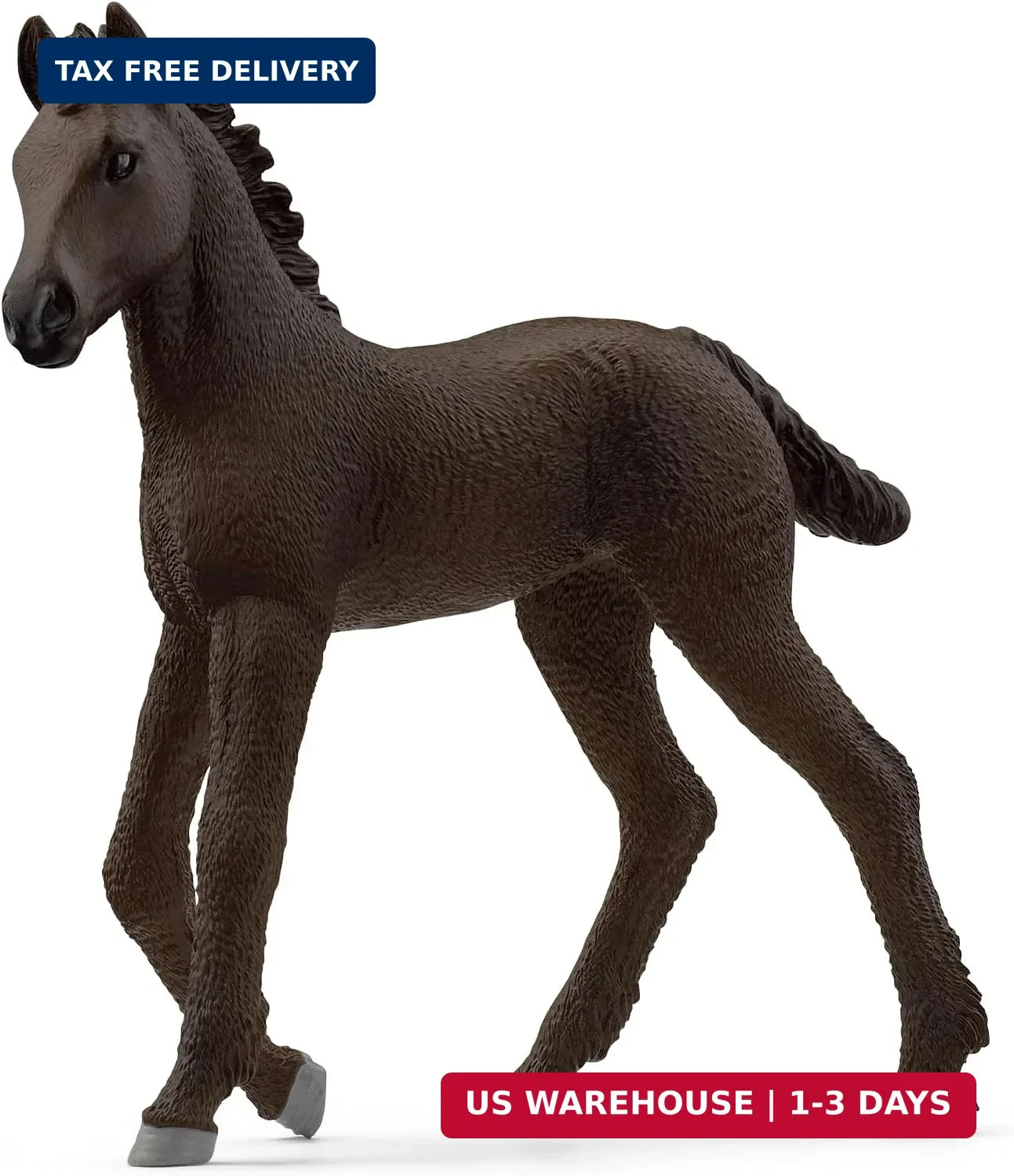 Schleich Horse Club - Friesian Foal Horse Figurine - Pony Figures for Girls and