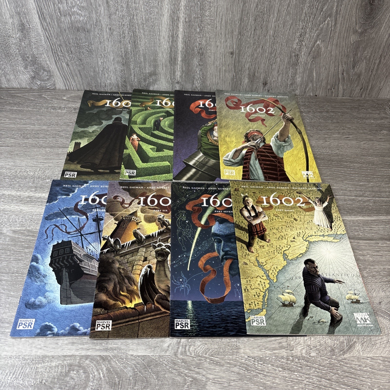Neil Gaiman’s 1602 complete set 1-8 Pre owned Not Mint Complete Set Comics