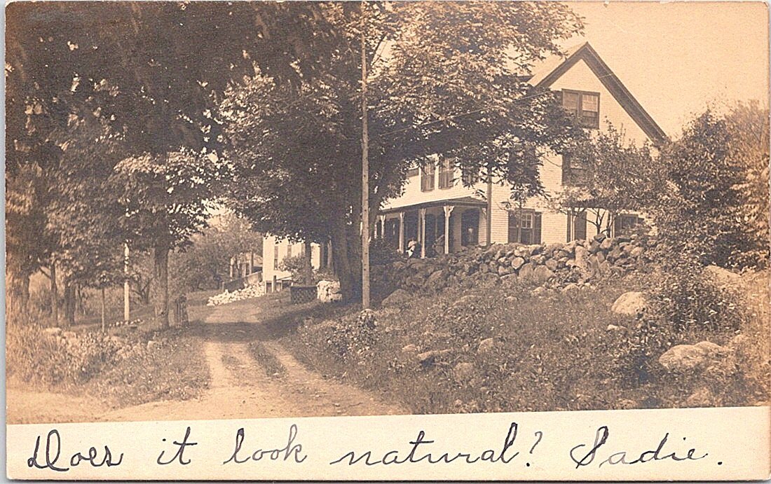 RPPC Bryant Pond ME View of Roadside Boarding House 1908