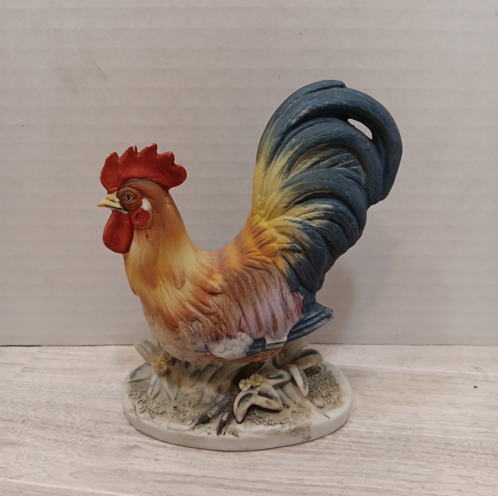 Vintage Lefton China Hand Painted Porcelain Rooster Figurine Country Rustic Farm