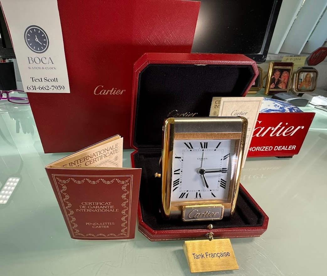 *** Cartier Tank  Gold / Stainless  Alarm Serviced ⏰/  Box / Papers ***