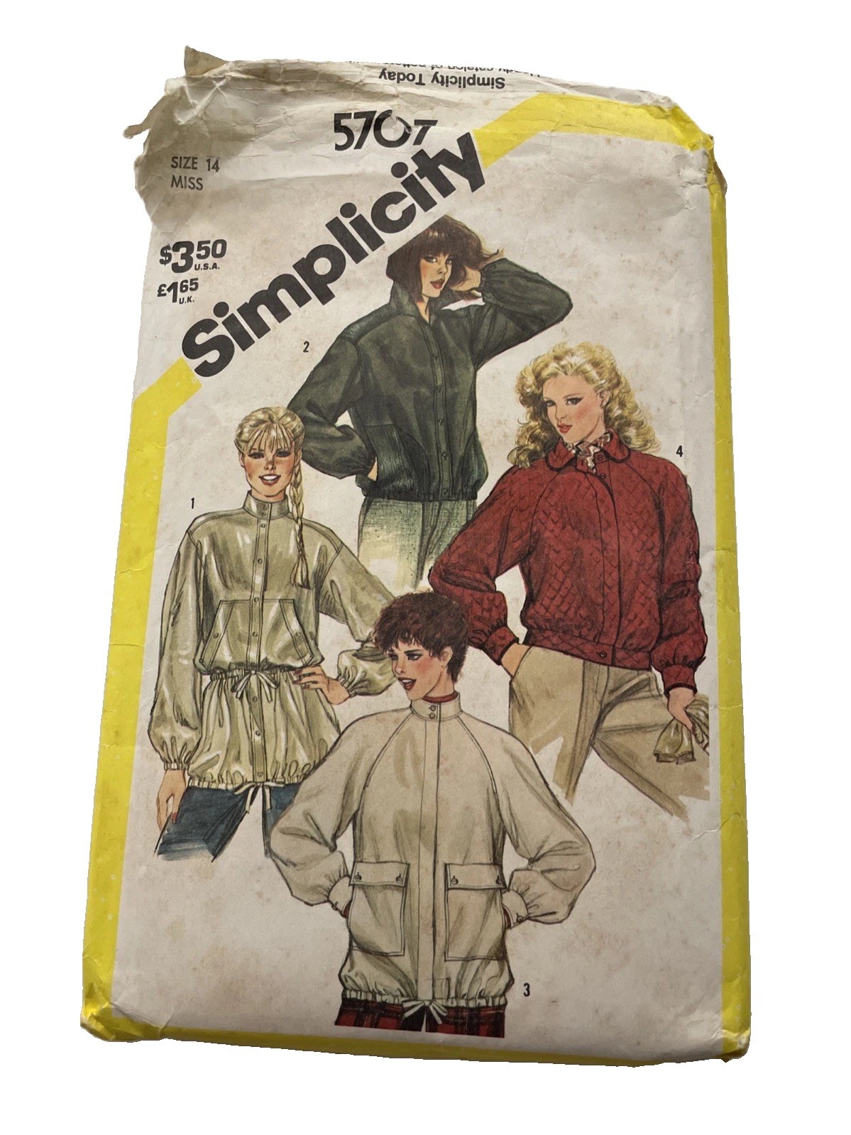 Vintage Simplicity Jacket uncut sewing pattern 5707 Sz 14 
