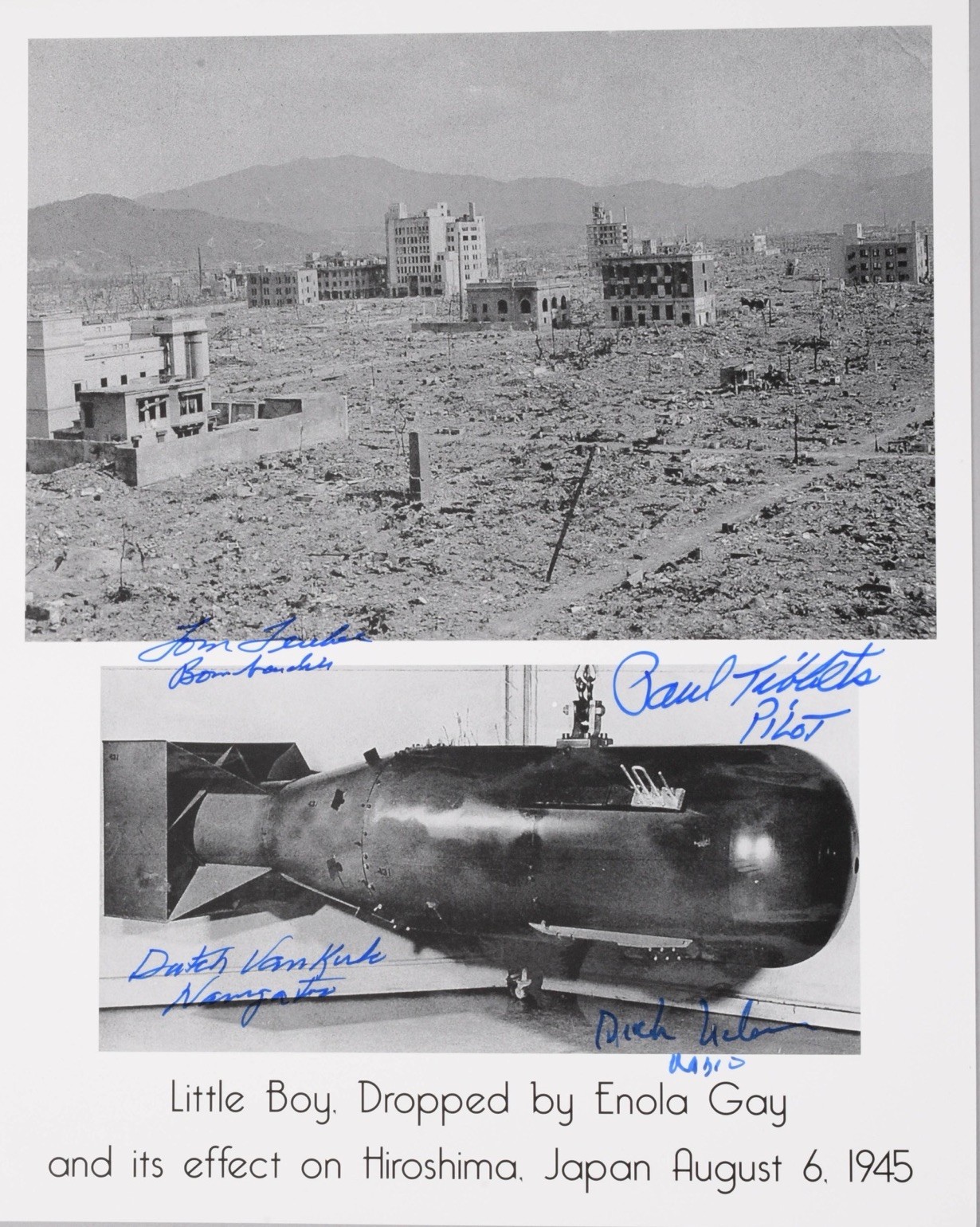 ENOLA GAY CREW - AUTOGRAPHED SIGNED PHOTOGRAPH WITH CO-SIGNERS Reprint 8.5x11