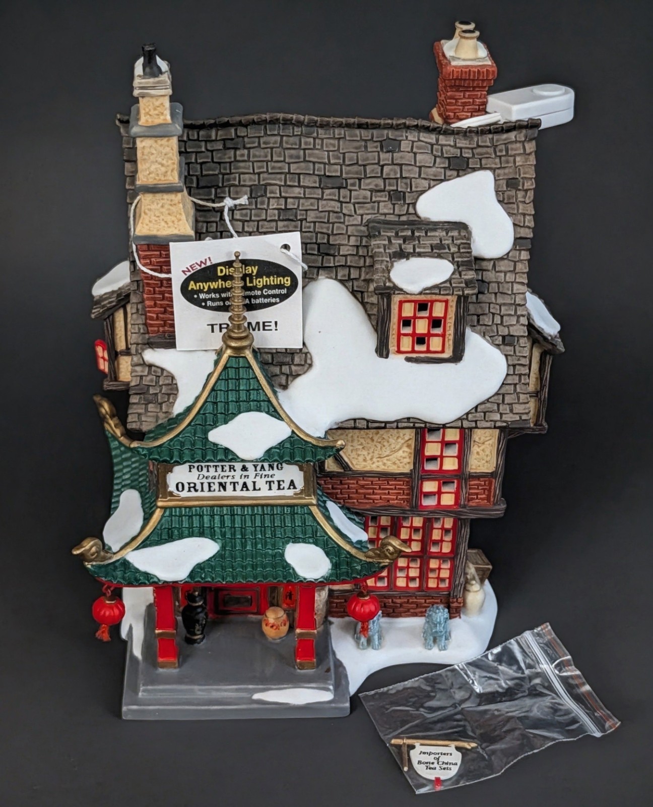 NEW Rare Dept 56 Dickens Village Canton Tea Trading REMOTE CONTROL