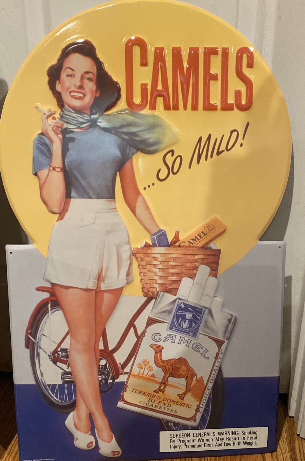 Vintage Camels So Mild 30 X 18 Sign