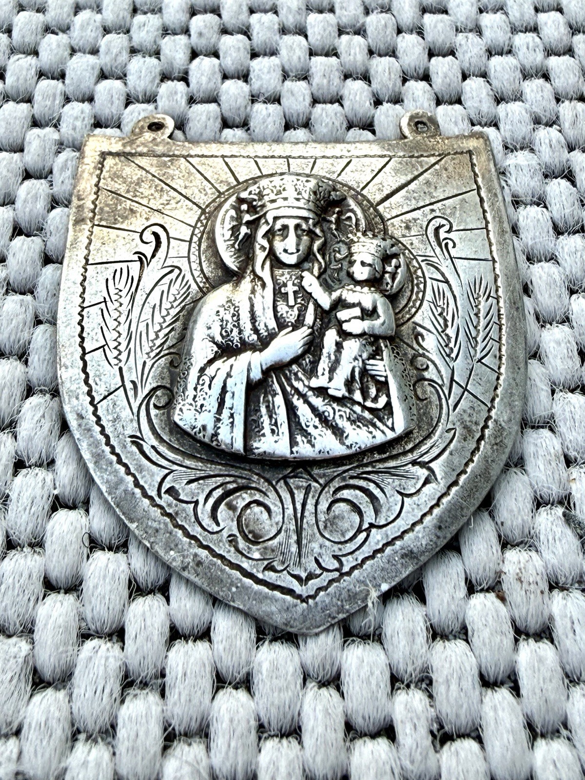 1948 Polish Silver Ryngraf Gorget Jozef Pendrowski Warsaw Black Madonna