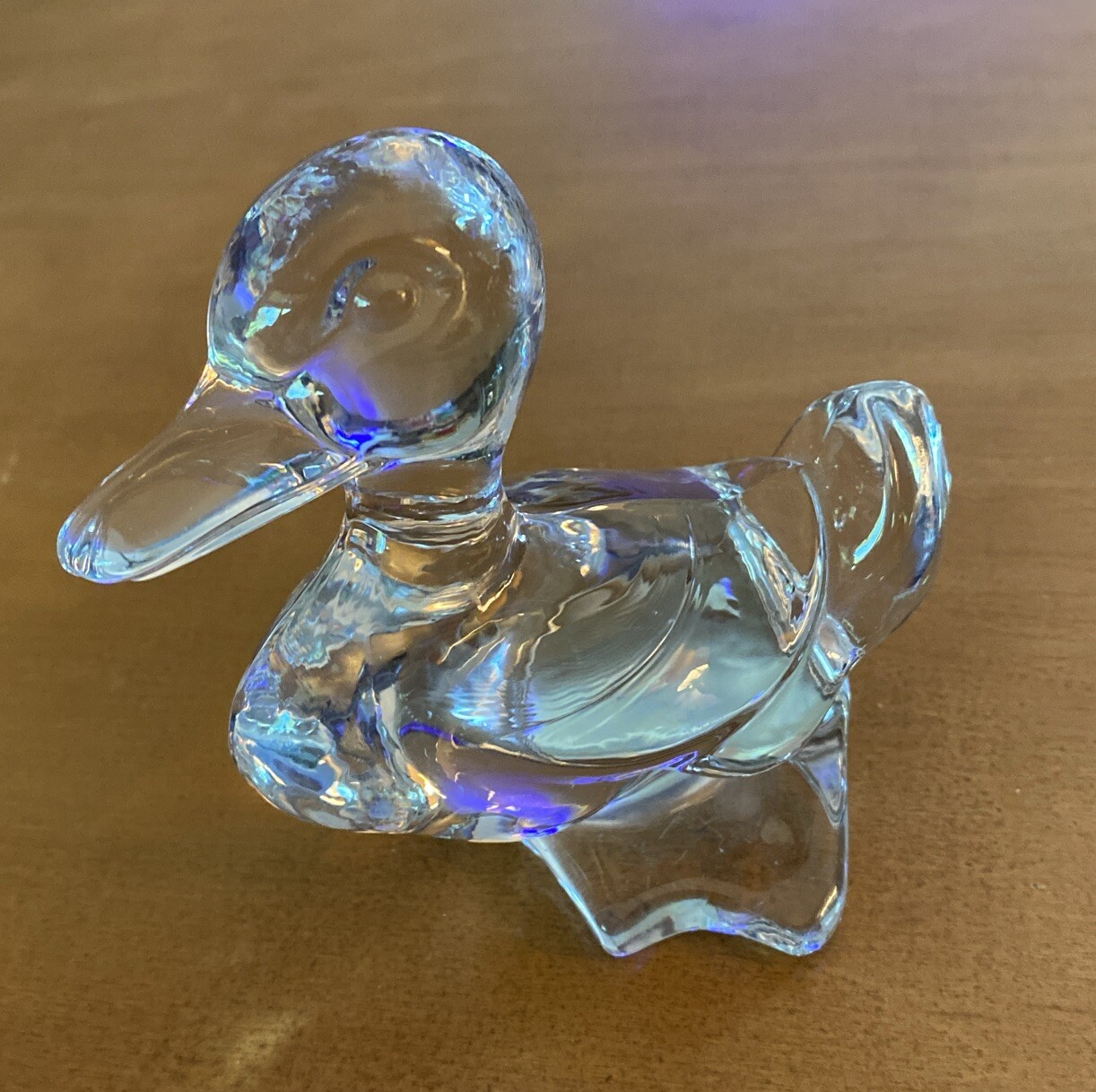Clear Glass Duck Figurine 4\