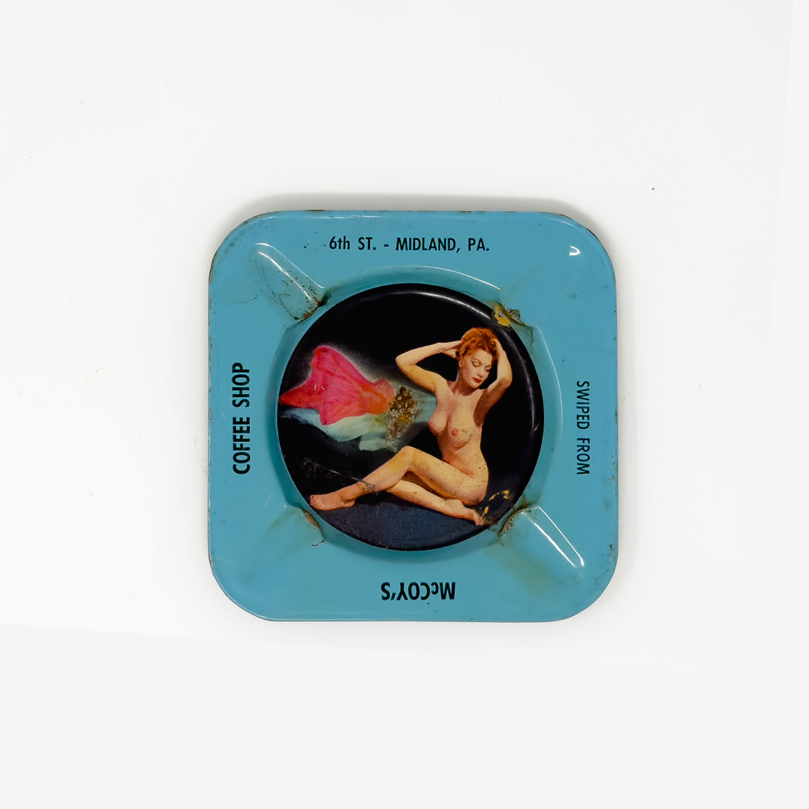 McCoy's Coffee Shop 'Swiped From' Pin-Up Tin Ashtray (3 of 3)