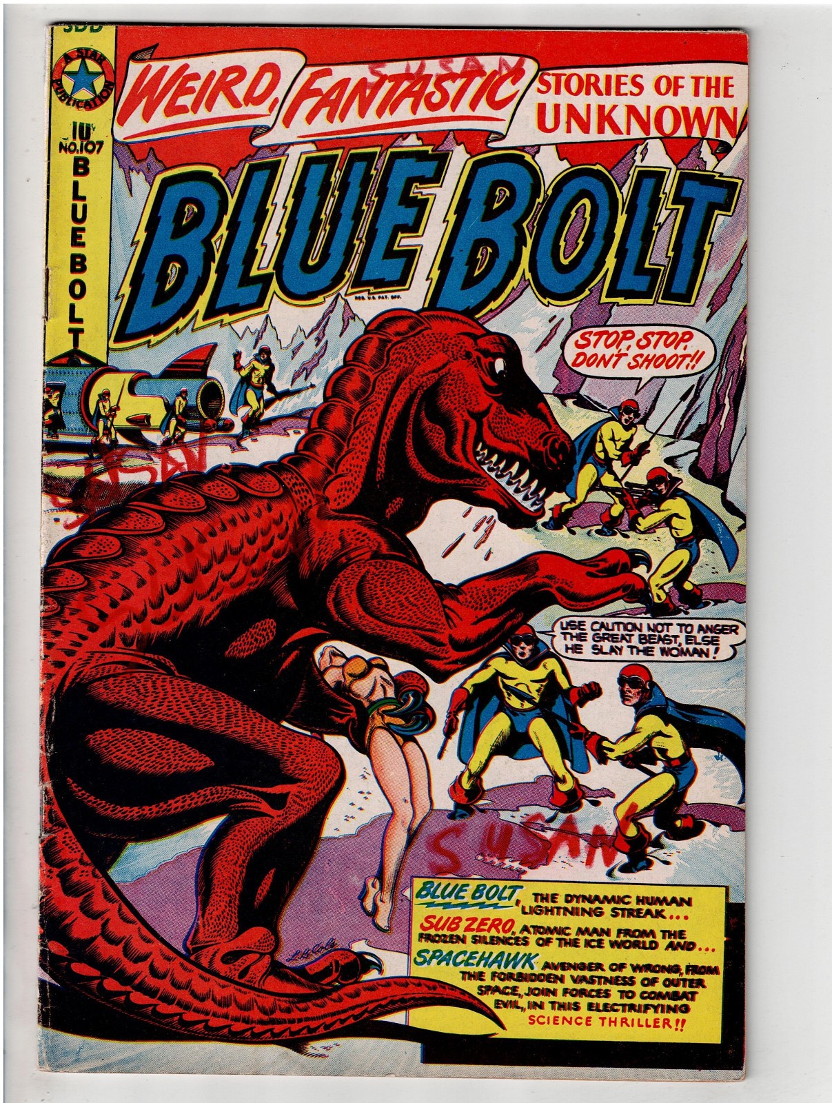 BLUE BOLT #107 (1950) RARE HIGHER GRADE L.B. COLE SCI-FI GOLDEN AGE A