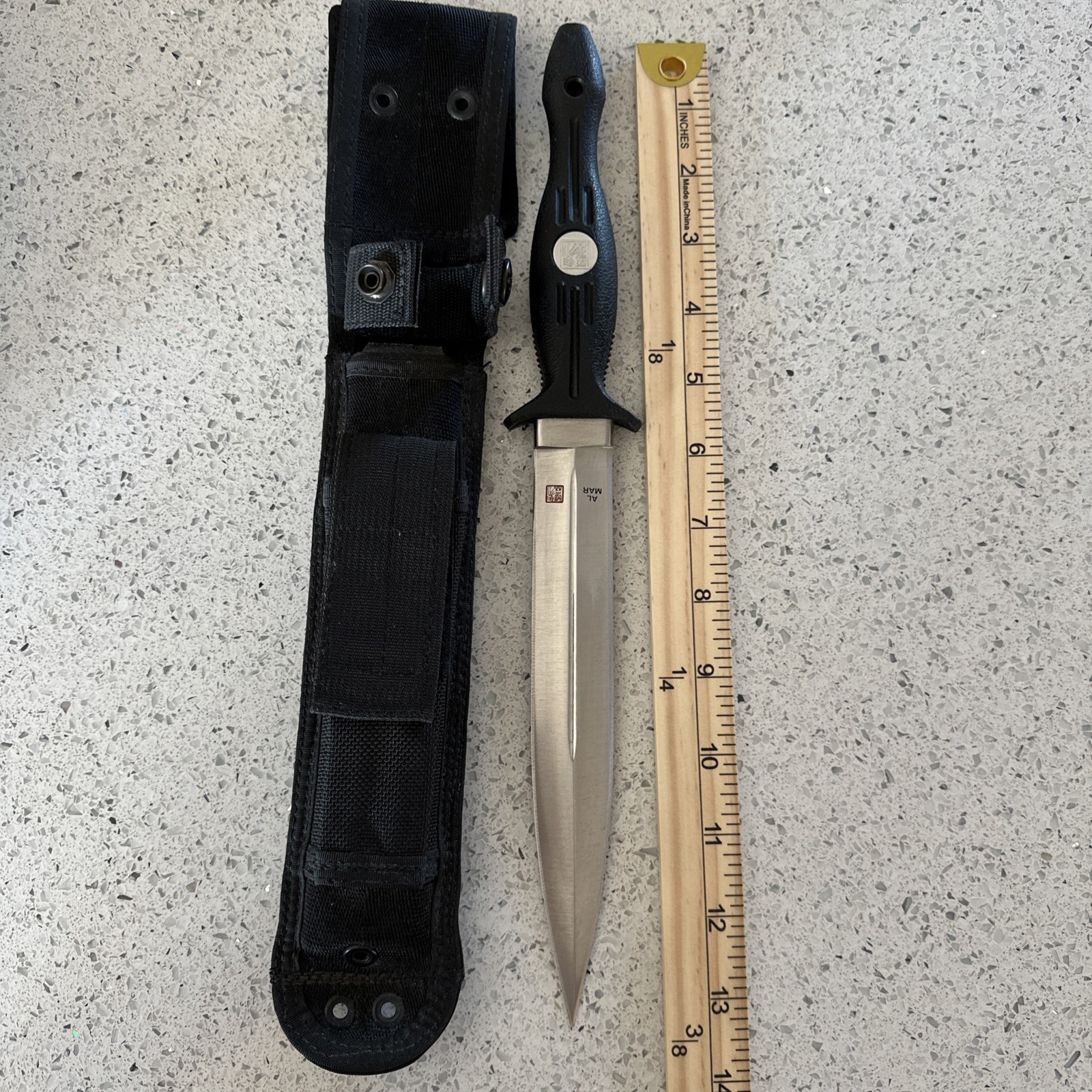 Vintage Al Mar Shadow Dagger IV Model 6104 Seki Japan Combat Knife Nylon Sheath Vintage Al Mar Shadow Dagger IV Model 6104 Seki Japan Combat Knife Nylon Sheath