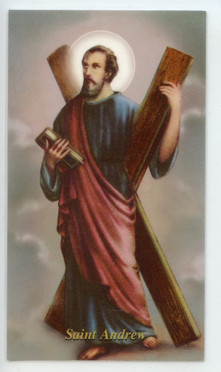 ST. ANDREW - Laminated  Holy Cards.  QUANTITY 25 CARDS