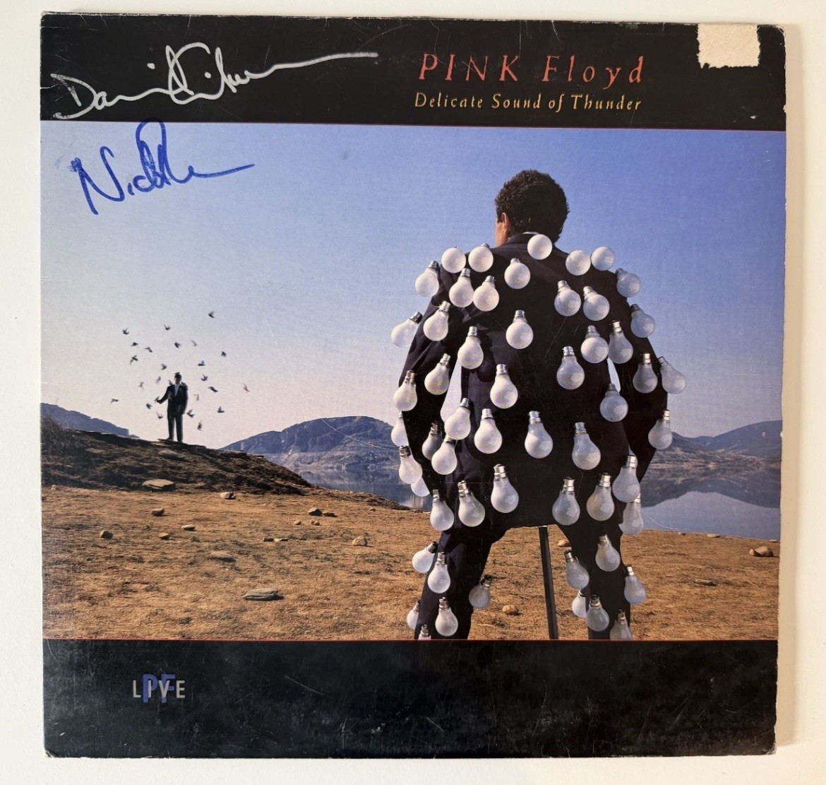 SIGNED DAVID GILMOUR NICK MASON PINK FLOYD DELICATE SOUND OF THUNDER VINYL RARE