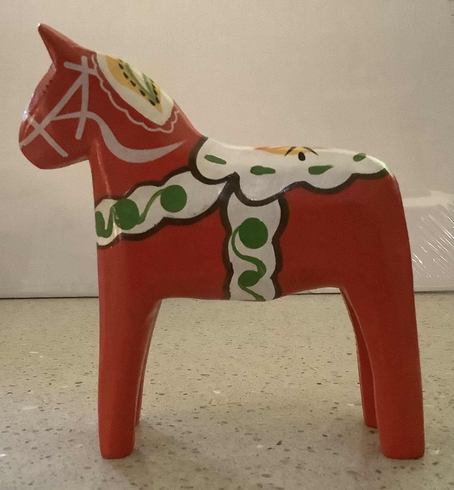 Vintage Authentic 6”Red SWEDISH DALA HORSE, 6” by Grannas Olsson Hemslojd, Mint