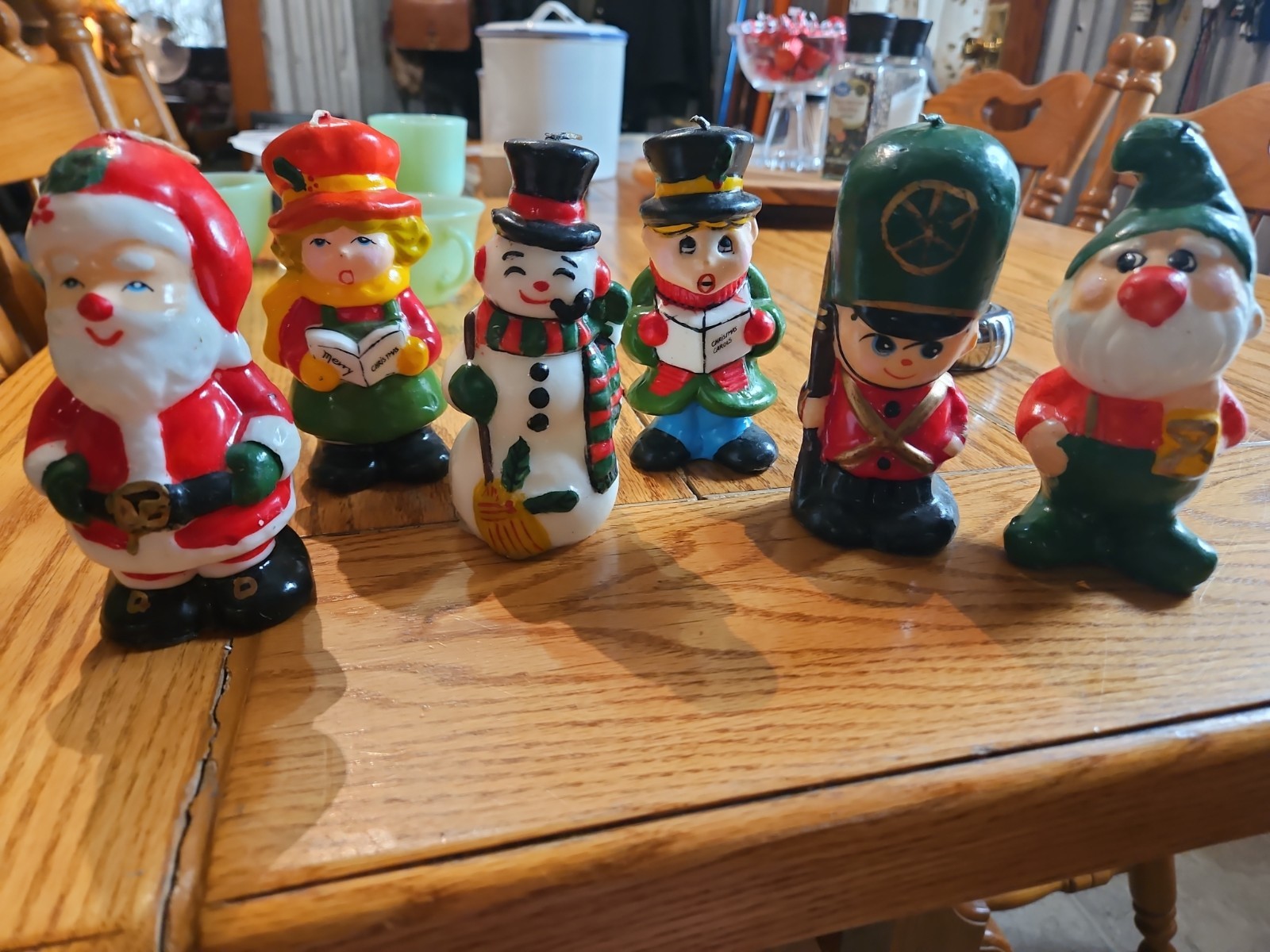Vtg Interpur Set Of 6 Christmas Candles Korea
