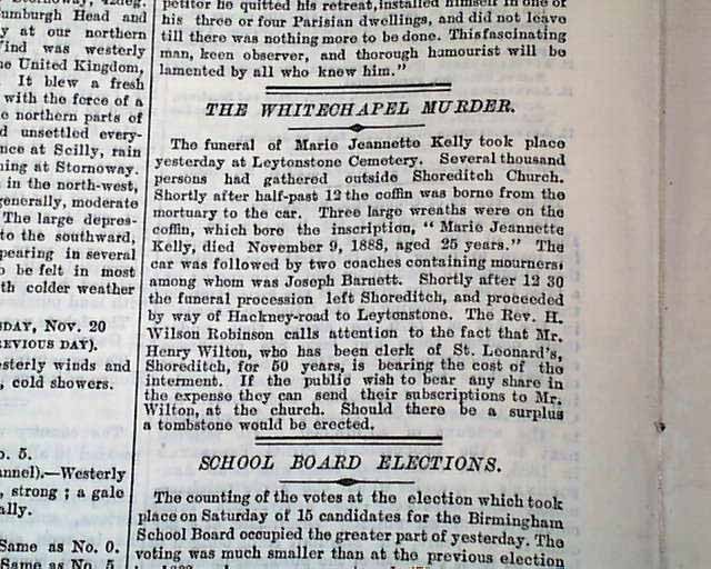 Best JACK THE RIPPER Whitechapel EAST END Women Murders 1888 London UK Newspaper