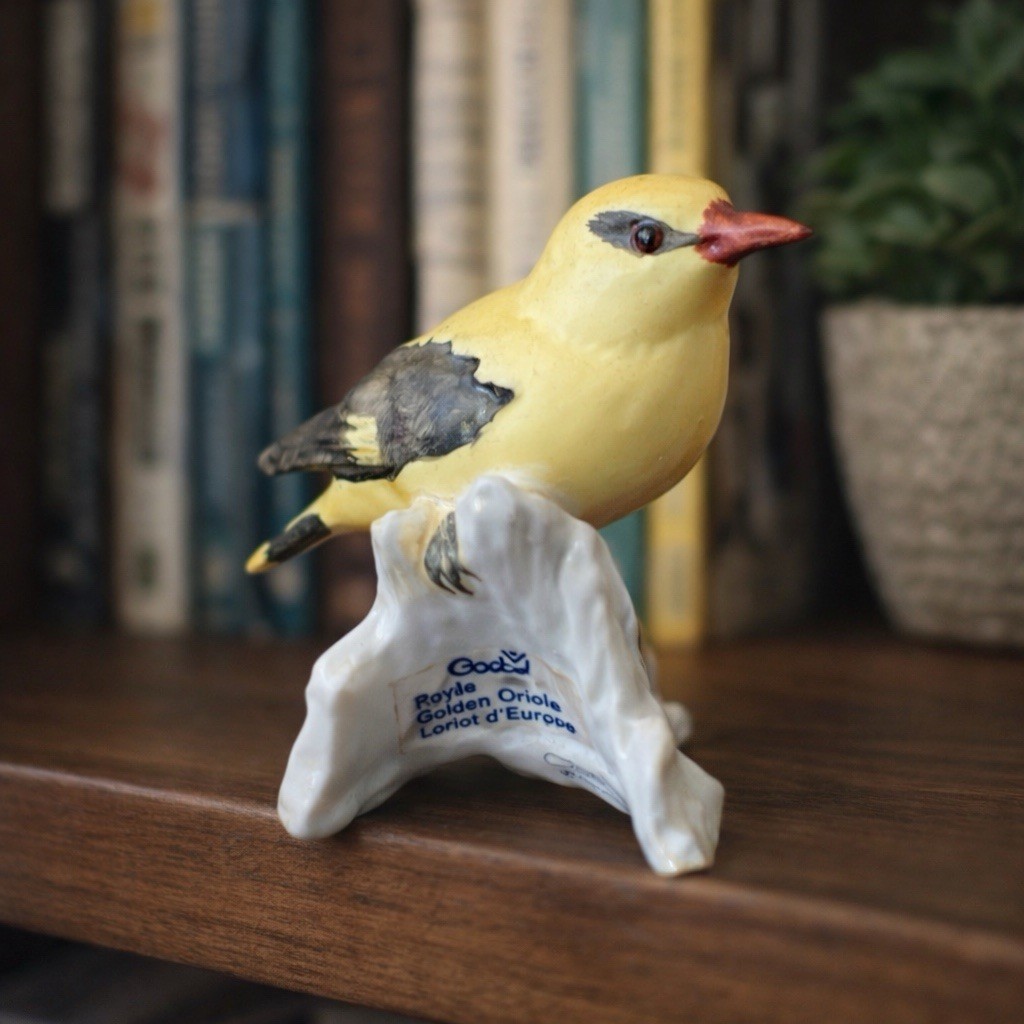 Vintage 1970s Goebel Bird Figurine Golden Oriole Yellow Hand Painted Porcelain