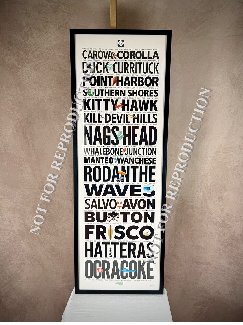 OBX Outer Banks Poster 13.5” x 40” - Awesome North Carolina Beach Themed - RARE