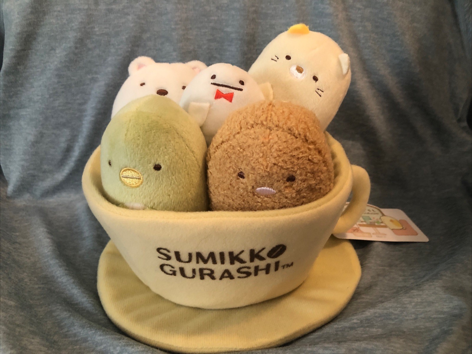 Sumikko Gurashi Cafe Coffee Tea Cup with 5 mini toys Plush Sushi. Very Cute