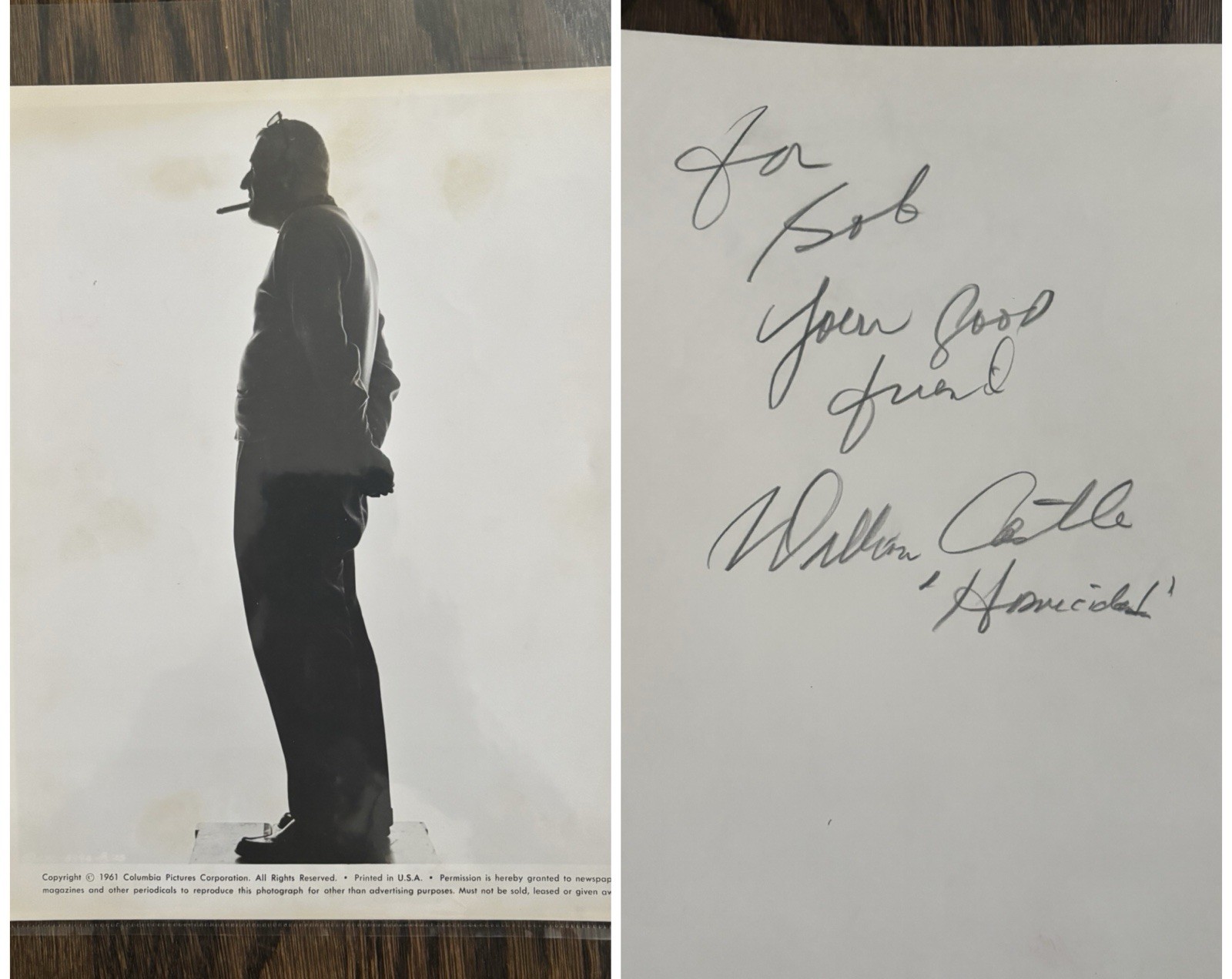 William Castle (1914-1977) - American director - Signed photo -