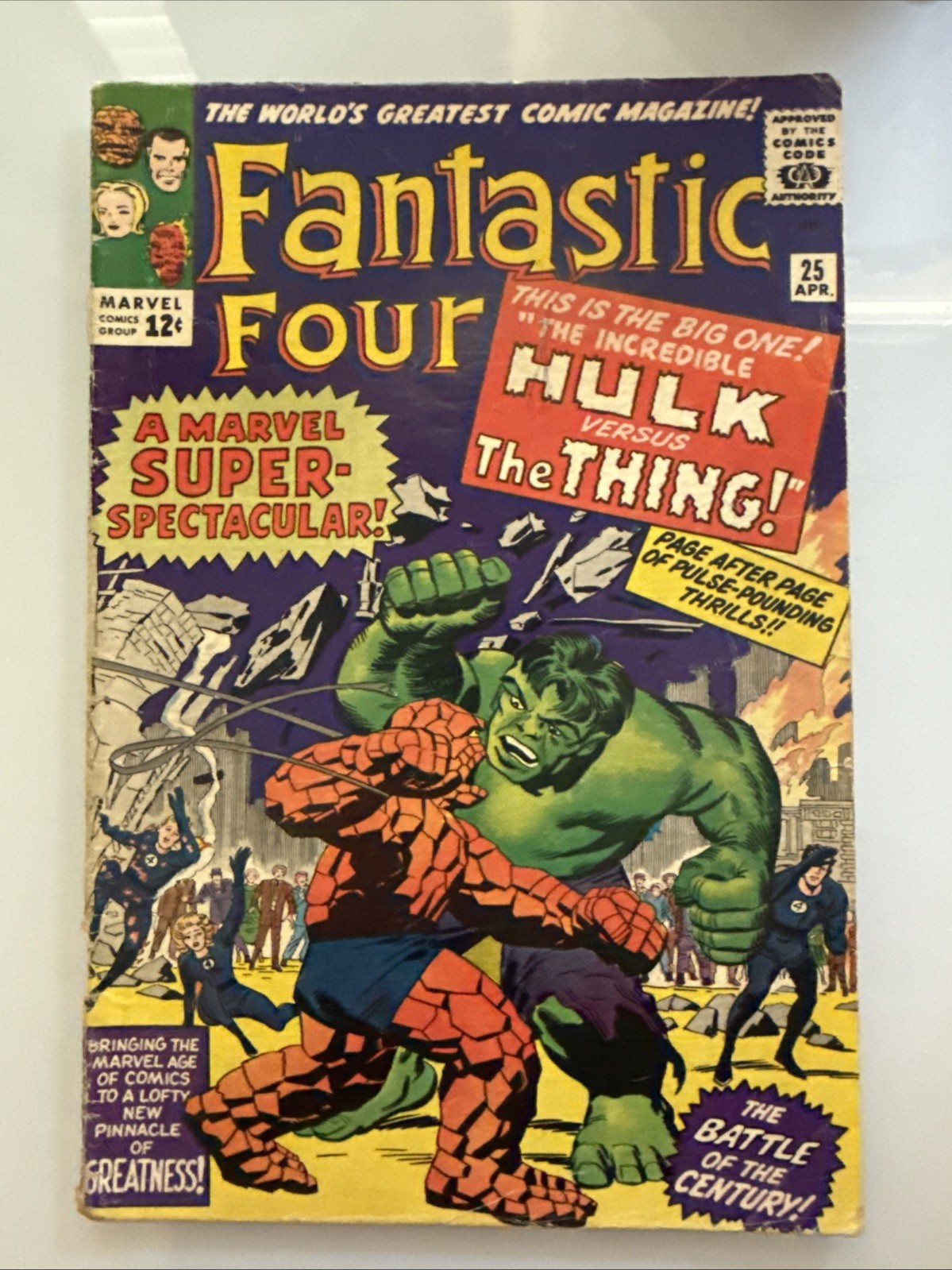 Fantastic Four #25 (1964, Marvel Comics) Hulk Vs. Thing 1st Battle VG